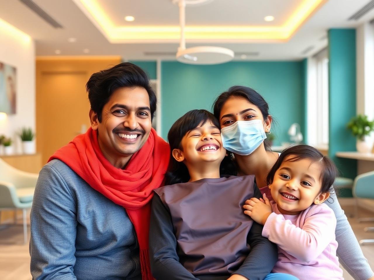 Happy family after their dental visit