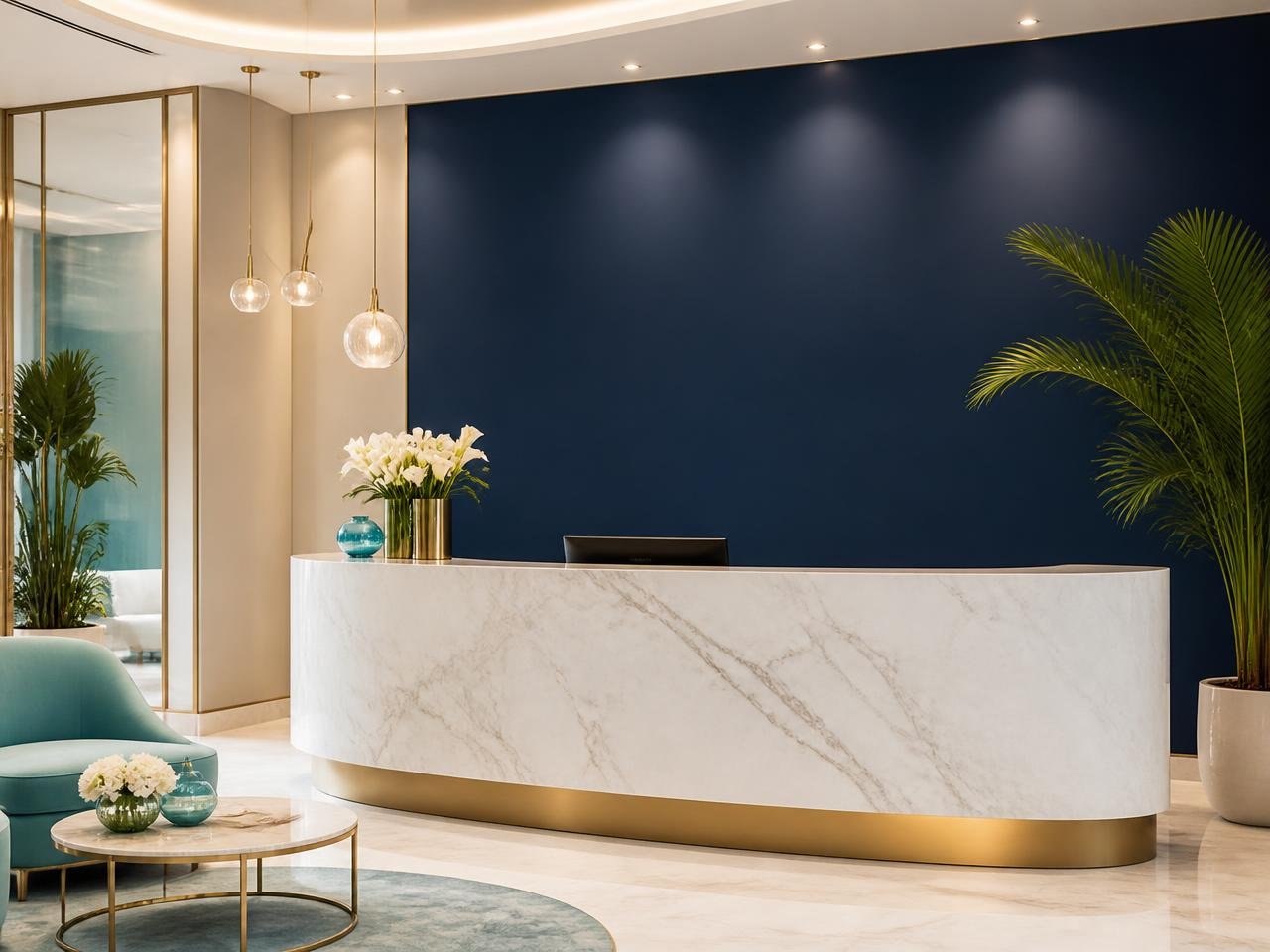 Reception lounge at Nandita Dental Clinic Hubballi